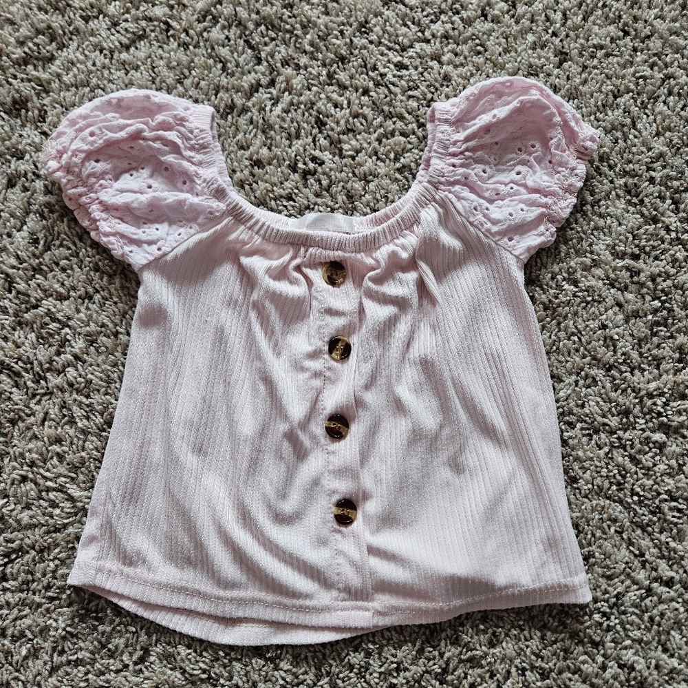 Pink Button-Down Tube Top